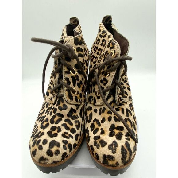 Sperry Princetons Top Sider Princeton boot leather lace up pony hair chunky heel - Picture 2 of 12